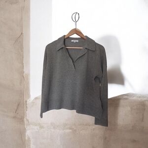 Women's Madewell David Polo Wool-Blend Sweater – Size S (Runs Oversized